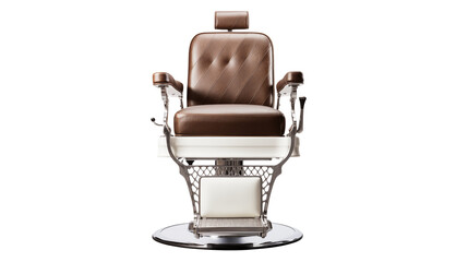 Elegant Brown Leather Barber Chair with Chrome Accents for Stylish Barbershops