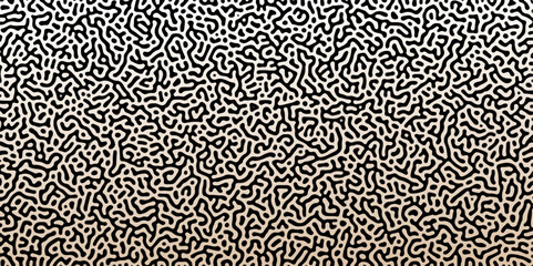 Abstract Reaction-diffusion Turing pattern natural texture brown and white gradient color scheme. Linear design with biological algorithm psychedelic background. Reaction-diffusion or truing patter