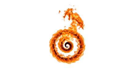 Fiery Spiral Flame Design Abstract Fire Art.