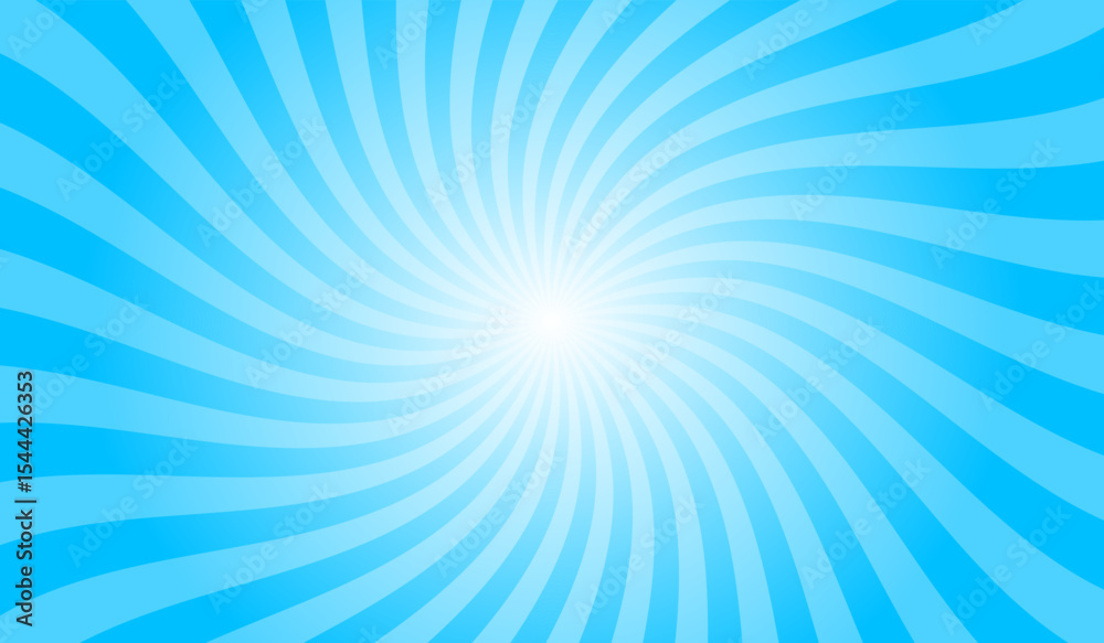 Poster abstract sizzling sunrise yellow background with rays retro starburst. radial spiral stripes backdro