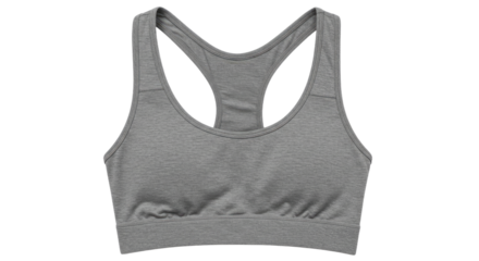 Gray Racerback Sports Bra Isolated.