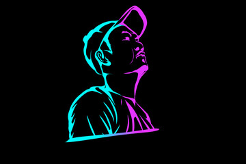 blue pink style vector illustration 