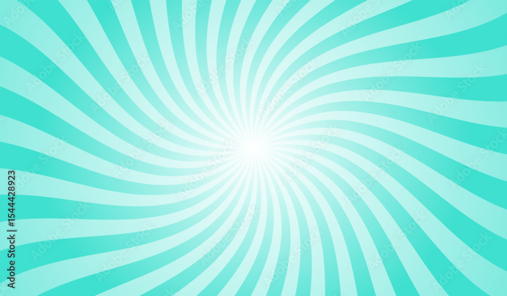 Poster Abstract blue background with rays retro starburst. Radial spiral stripes backdrop. Vintage sun beam texture. Sun rays pattern. Groovy retro swirl burst. Summer carnival background	