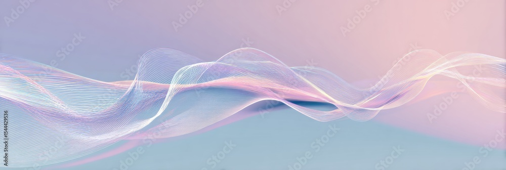 Aufkleber fluid abstract lines on a calm pastel background evoke a sense of tranquility and creativity in a se