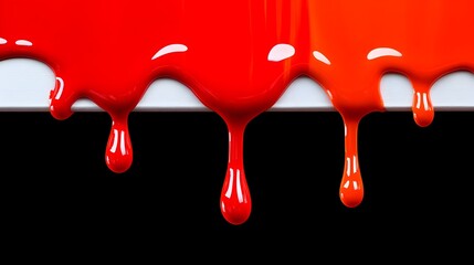 Red paint drips, studio backdrop, flowing, vibrant