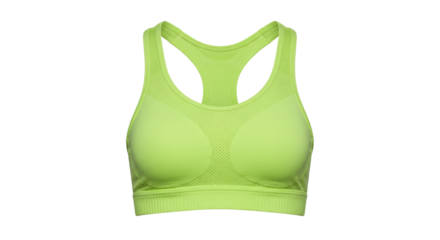 Lime Green Sports Bra Isolated.