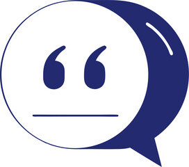 Obraz premium Testimonial quote bubble: stylized quotation marks, author line with white background.