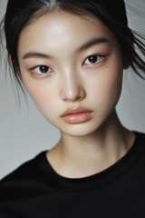 正面の若い女性（無表情）