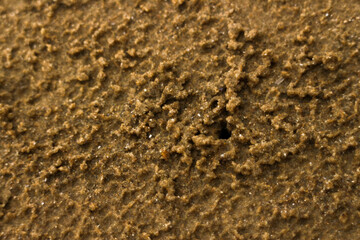 Natural beach sand texture forming wave-like patterns, creating a dynamic and flowing visual...