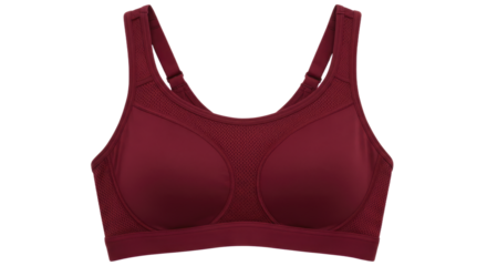 Maroon Sports Bra with Mesh Detailing.