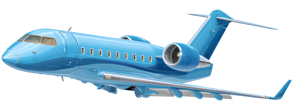 High-Quality PNG airplane blue tail jet plane on transparent background