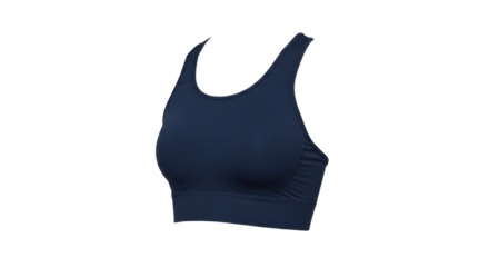 Navy Blue Sports Bra Isolated View.