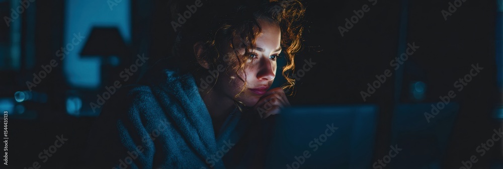 Poster enhancing cyber hygiene practices among remote workers for improved online security at nighttime