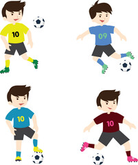 Football Chalder players vector file Soccer Player Set.
