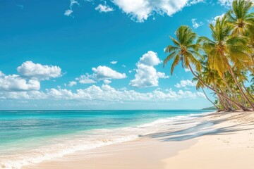 Tropical beach paradise under a vibrant blue sky (1)