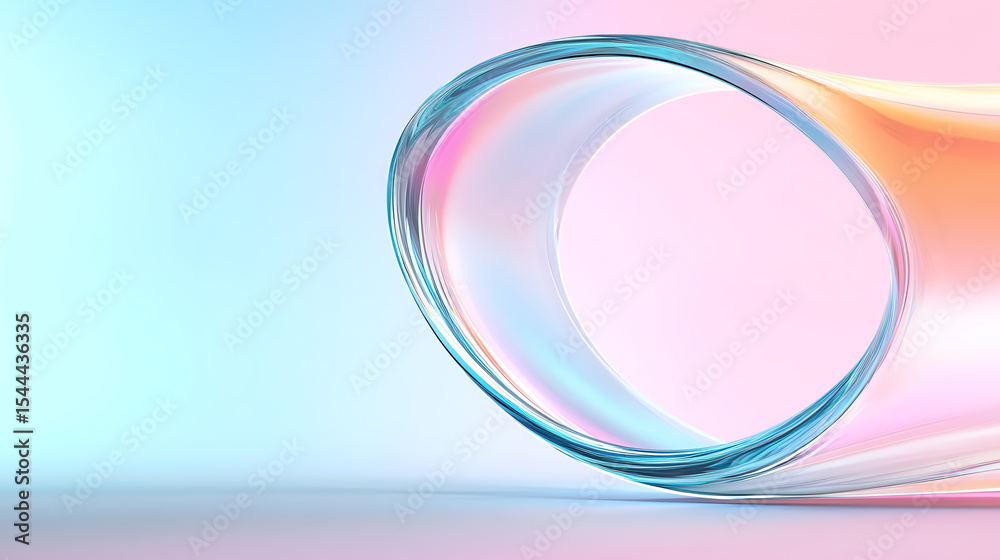 Poster A mesmerizing abstract design featuring smooth curves and gradients in pastel colors, perfect for creative projects and backgrounds.