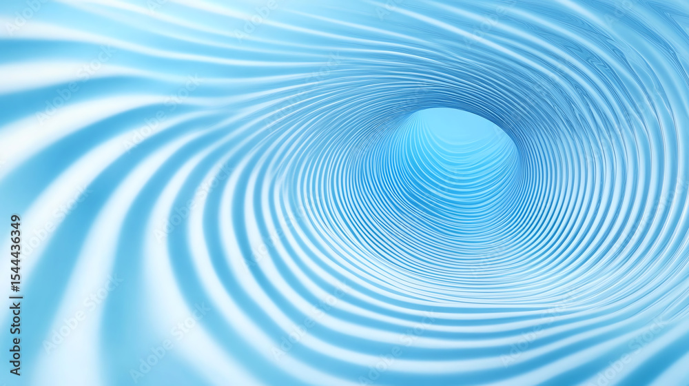 Poster A mesmerizing abstract tunnel of blue and white waves creating a calming visual effect, perfect for modern design projects.
