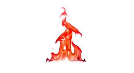 Red Flame on White Background.