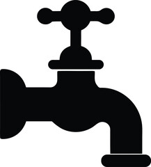 water tap vector silhouette art and illustration