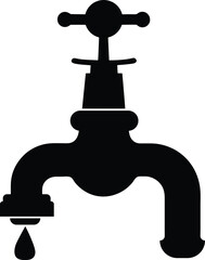 water tap vector silhouette art and illustration