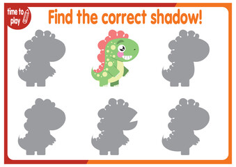 find the correct shadow shape. Kids educational puzzle. Funny little wild mammal cartoon character. Find the correct silhouette. Kids logic educational task. Vector