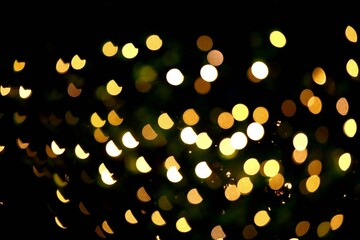 golden christmas lights,Golden blur and double bokeh of lights from focus
