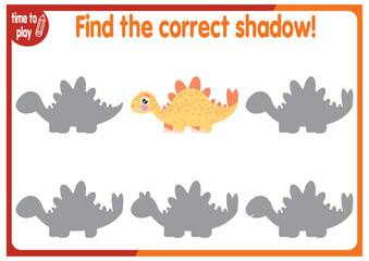 find the correct shadow shape. Kids educational puzzle. Funny little wild mammal cartoon character. Find the correct silhouette. Kids logic educational task. Vector