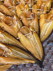 Dried fish in market for sale