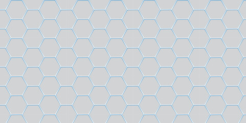 Seamless blue hexagon geometric pattern with honeycomb texture and modern vector design