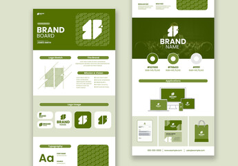 Brand Board Design Layout With Green Accent