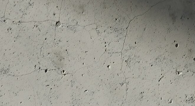 Textured Concrete Surface Cracks, Holes, and Uneven Gray Background