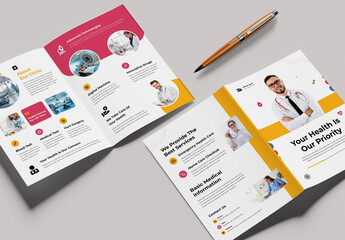 Medical Care Bifold Brochure Template