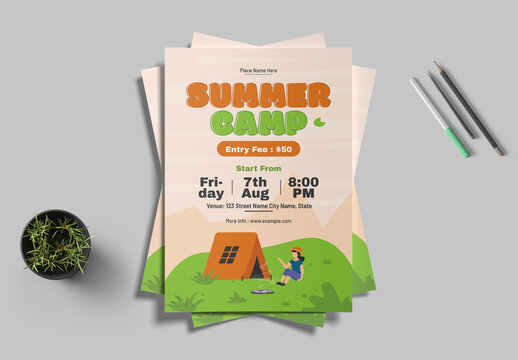 Summer Camp Flyer Layout Design