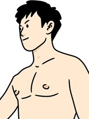 Fototapeta premium cute cartoon of asian boy