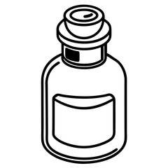 Minimal Medicine Bottle Line Art 