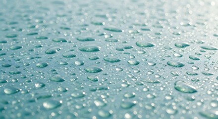 Macro Photography Water Droplets on a Smooth Surface, Nature's Tiny Jewels