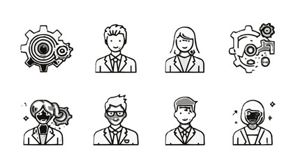 Teamwork icon set. Containing education, training, work, team, colleagues and much more. Editable line icons. Vector illustration.