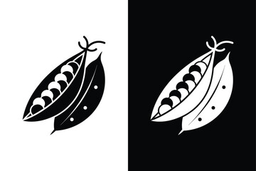 Snow Pea Icon Design. Simple Vector Illustration of Pea Pods