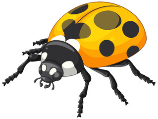 Vibrant Ladybug Vector Illustration with Bold Colors