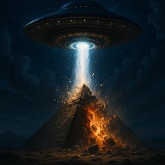 Alien Annihilation – UFO Destroys Ancient Pyramid with Light Beam