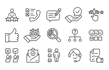 Survey feedback icon set 
