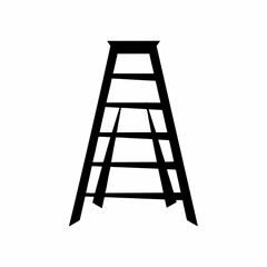 Construction Ladder Icon Simple Tall Ladder Outline Vector Silhouette Flat Icon Design