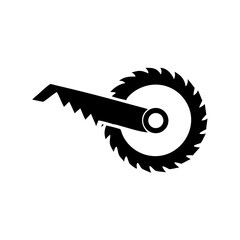 Electric Saw Icon Circular Blade Saw Icon Vector Silhouette Flat Icon Design