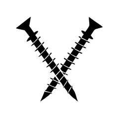 Screws Icon Two Crossed Screws Icon Vector Silhouette Flat Icon Design