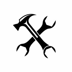 Wrench Icon Open Ended Wrench Icon Vector Silhouette Flat Icon Design