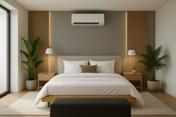 Modern Minimalist Bedroom Interior Design With Large Window and Natural Light