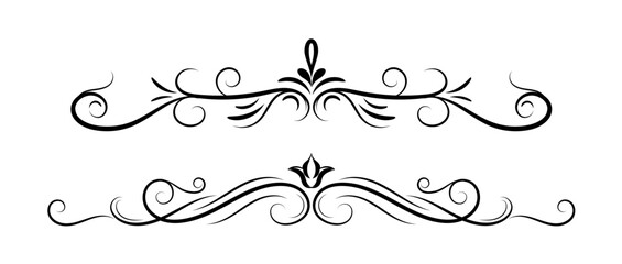 Floral Ornamental dividers hand drawn illustration