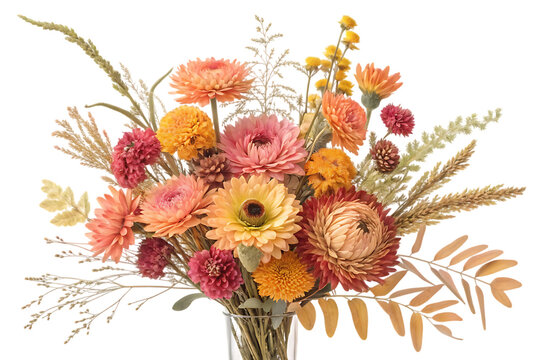 Dried Flower Arrangement Autumn Hues and Textures