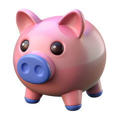 3D Piggy Bank Money Saver Icon On White Background