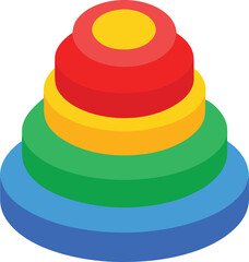 stacking ring toy vector art illustration